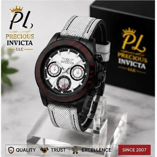 Invicta Men`s 39.5mm Speedway Quartz Chronograph White/black/red Tone 200m Watch
