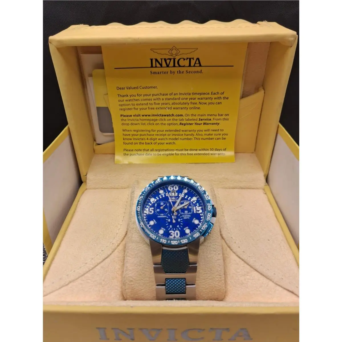 Invicta Men`s Chronograph Blue Two Tone Watch