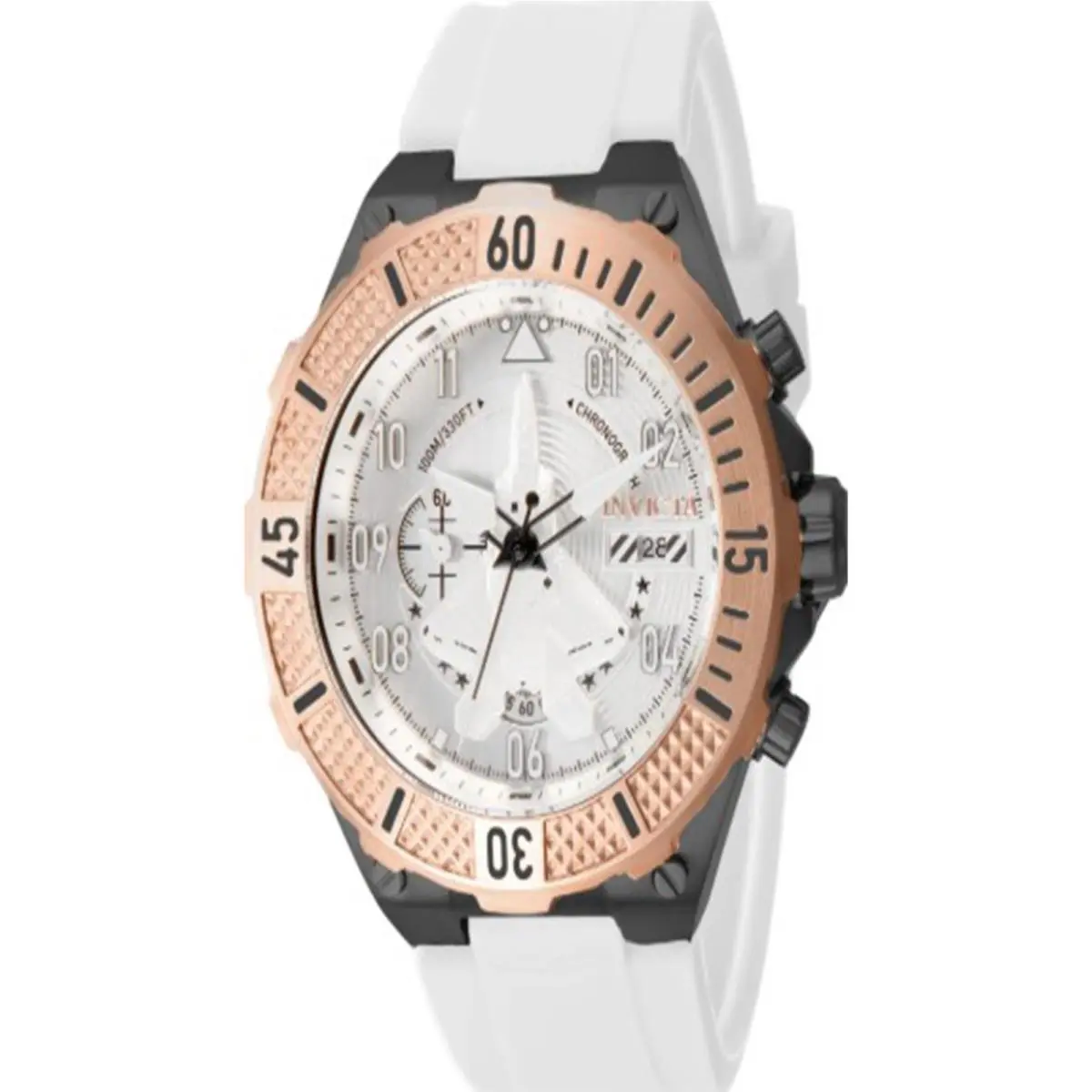 Invicta Men`s 39894 Aviator Quartz Multifunction Silver Dial Watch - Silver, Quartz