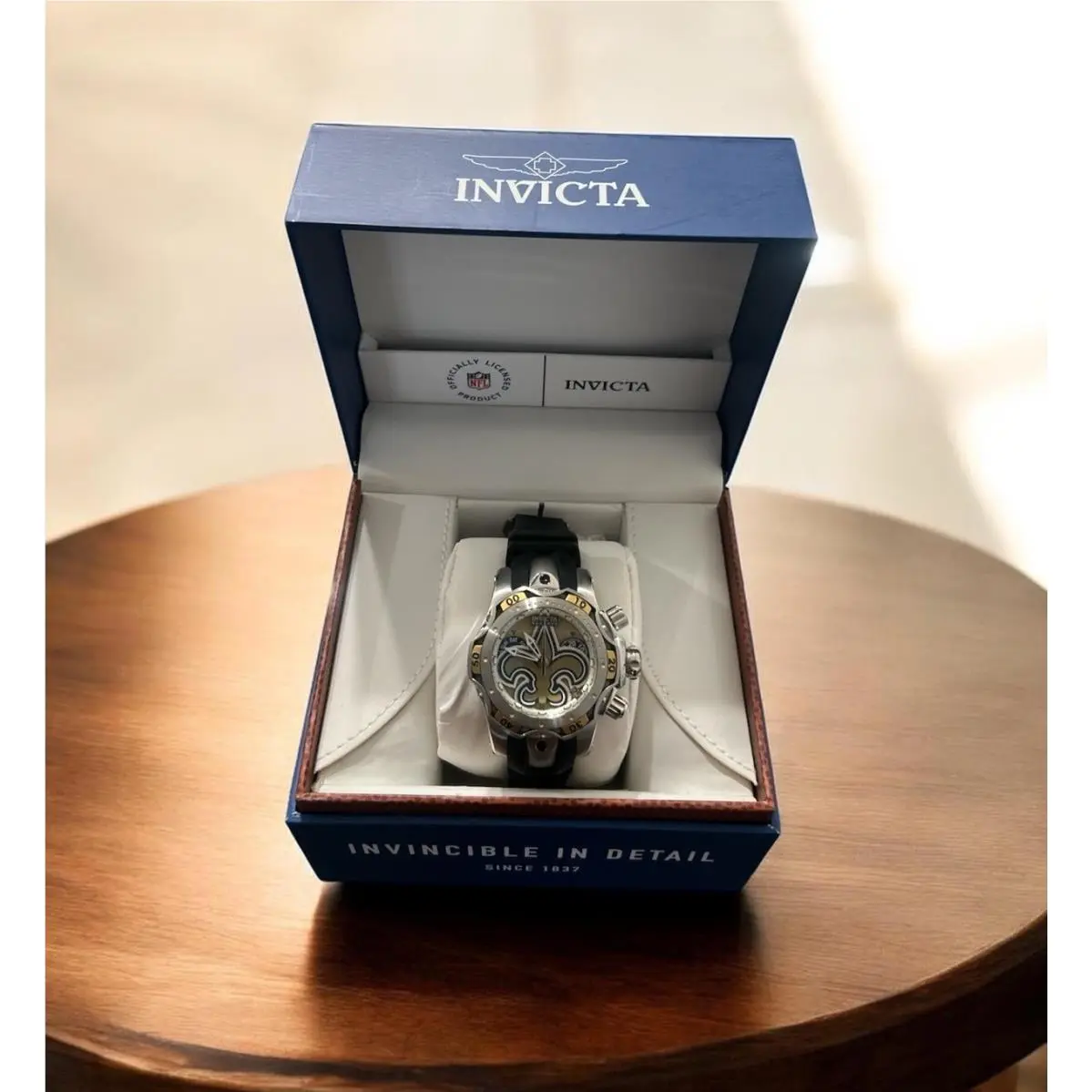 Invicta 33080 Nfl 44mm Warner Gen Iii Swiss Quartz Chrono Strap Watch - Saints