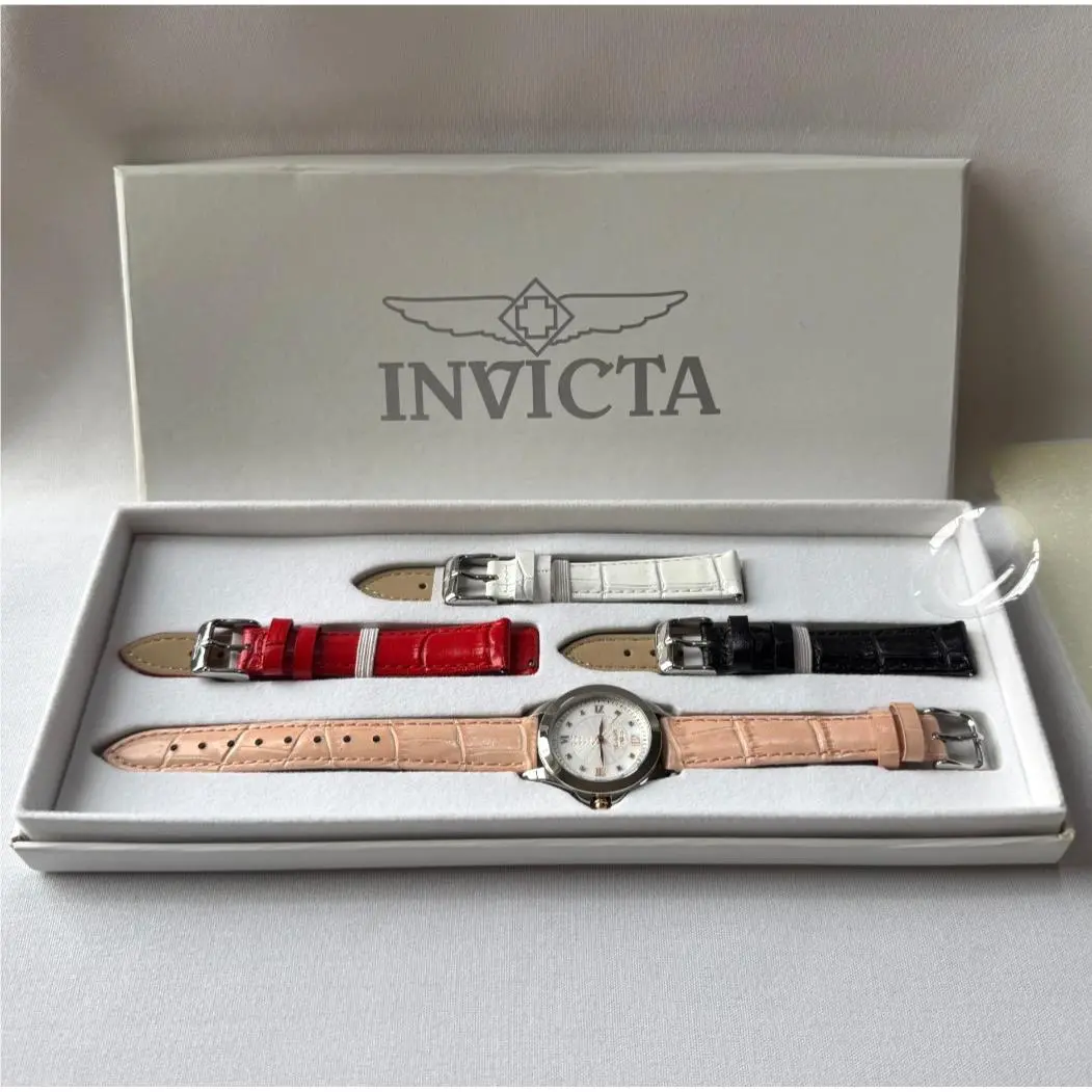 19655 Women`s 33mm Mother of Pearl/ Guilloche` 4 Easy Change Strap Watch by Invicta