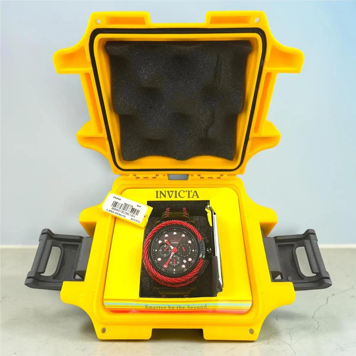 Invicta Bolt Mens Watch 24440 Black Leather Stainless Steel Needs Battery
