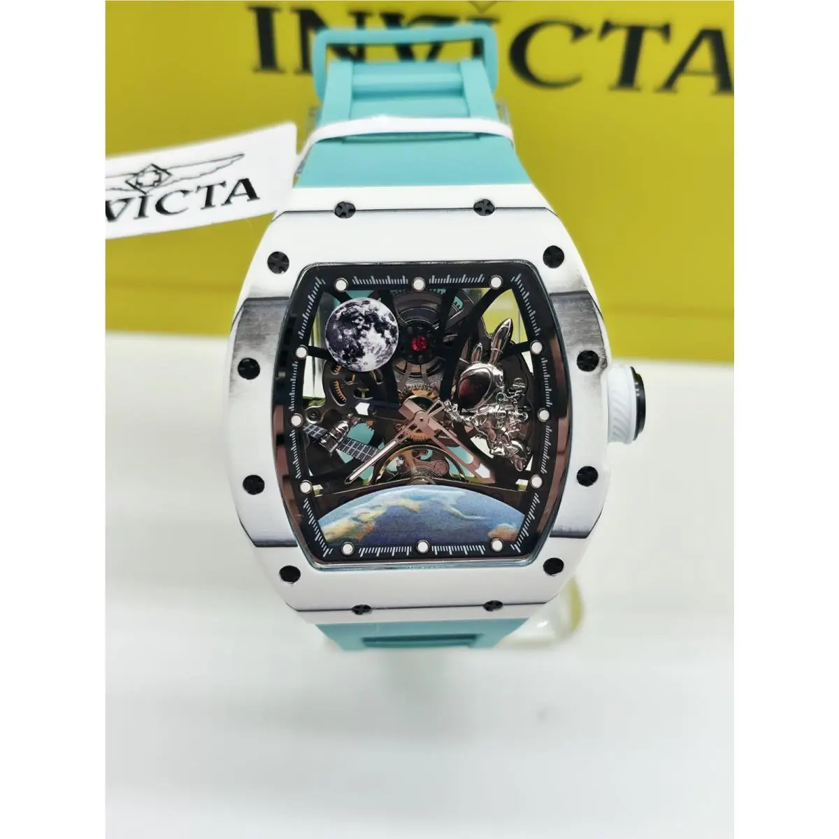 Invicta S1 Rally Interstellar Mens Automatic Watch White/tiffany Blue 70179