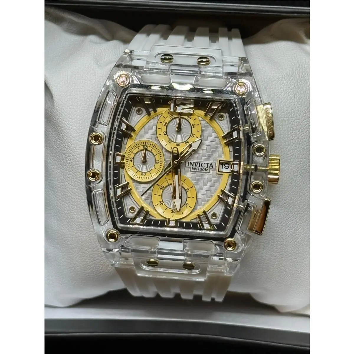 Men`s Invicta Watch One Size White and Gold