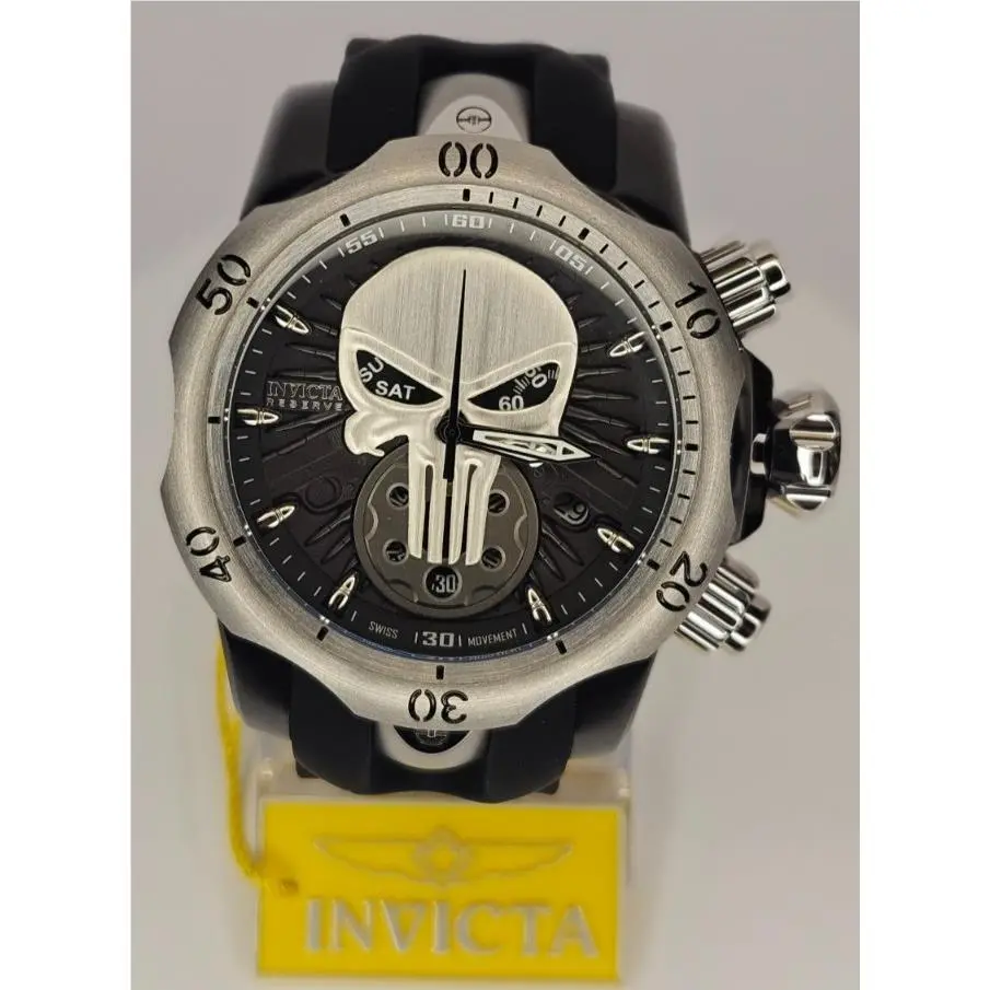 Invicta Reserve Venom Marvell Punisher 52mm Swiss Chronograph 50712 Rare