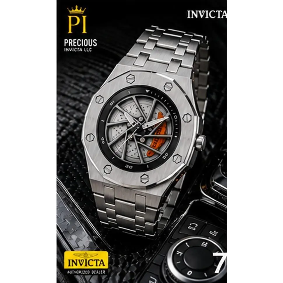 Invicta Men`s 42mm Speedway Sports Caliper Dial Quartz Silver/black/orange Watch
