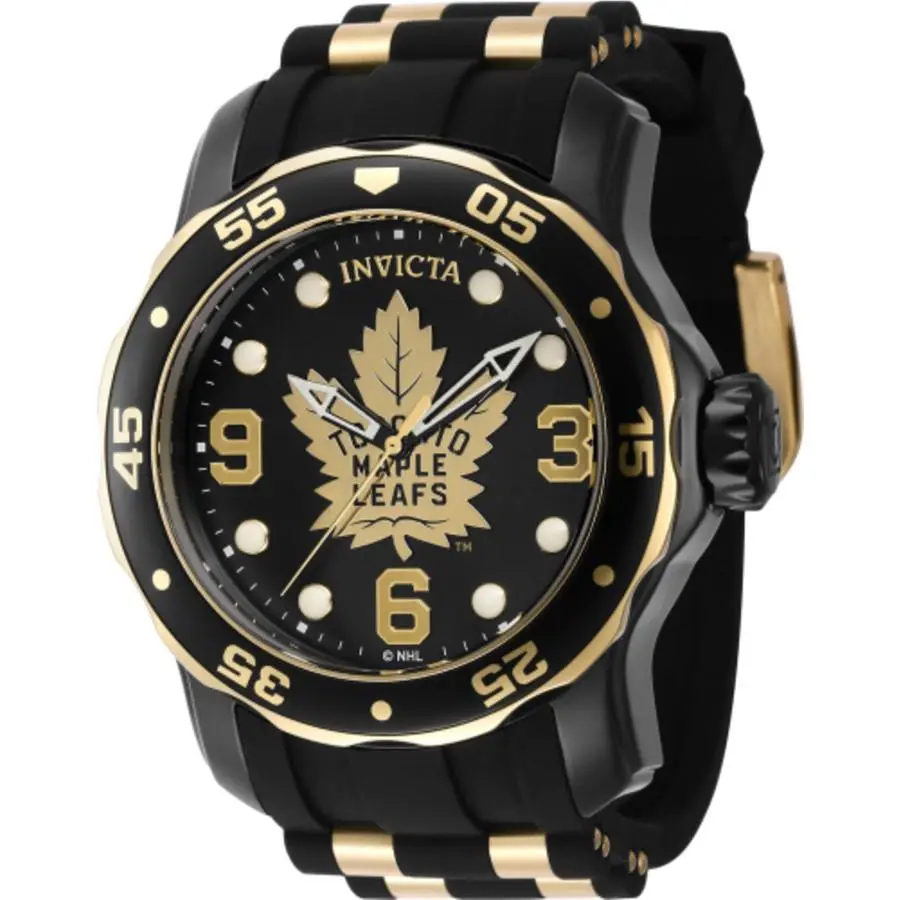 Invicta 42326 Nhl Gold and Black Dial 48 mm Men`s Watch