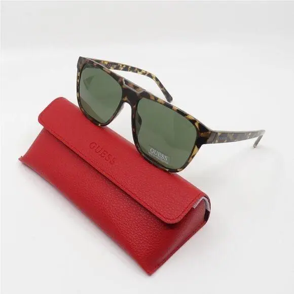 GU00056 53N Tortoise/green Square Sunglasses by Guess