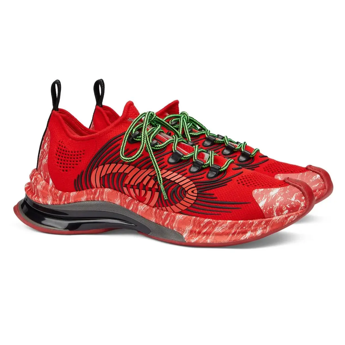 D5704 Mens Red Fabric Wave Running Sneakers Size  10G by Gucci
