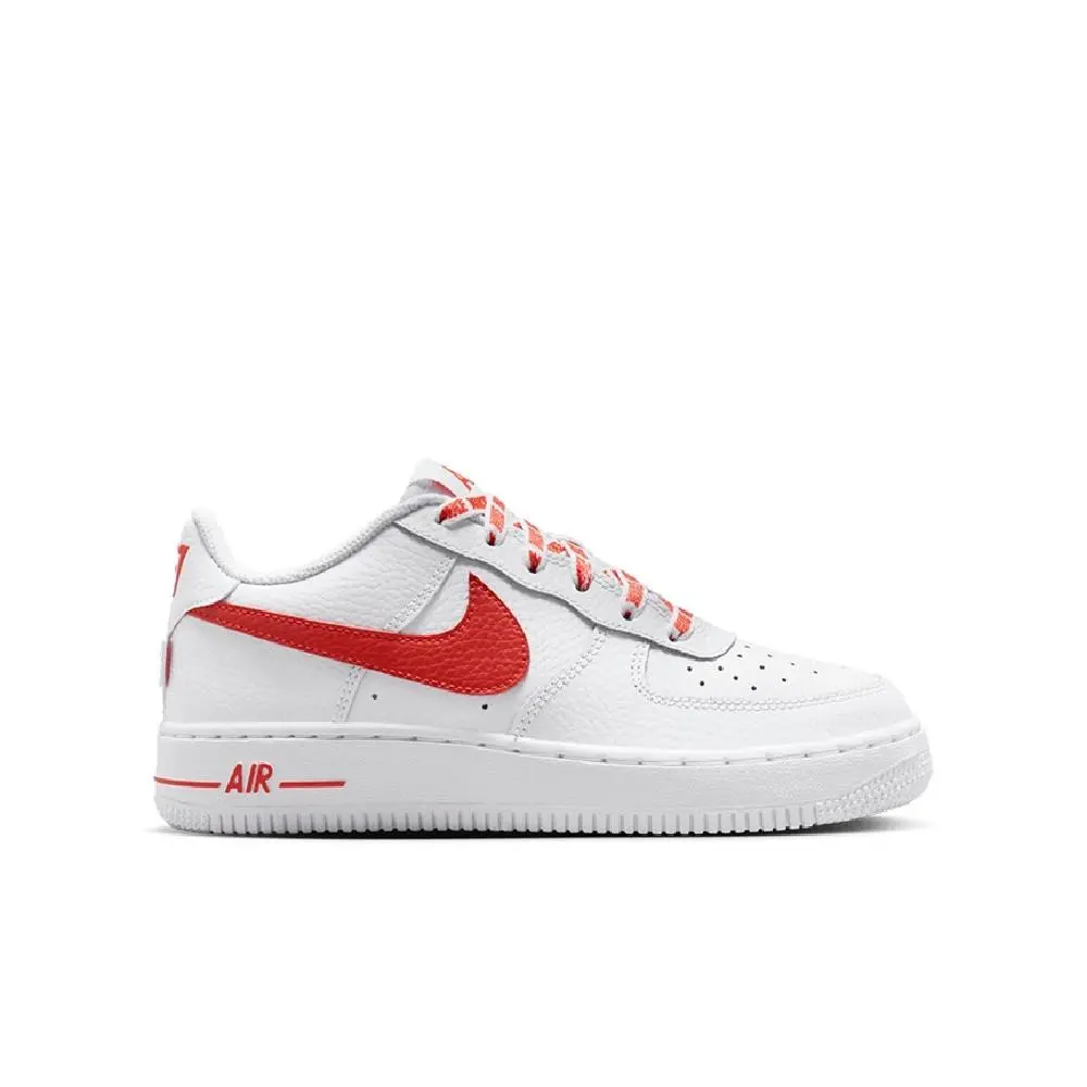 Big Kid`s Nike Force 1 Low Js White/picante Red-white IR0270 102