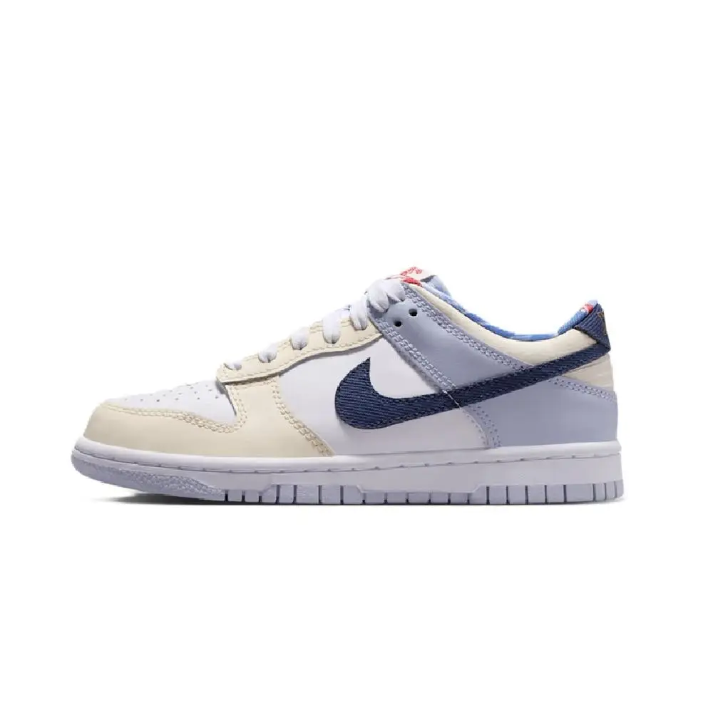 Big Kid`s Nike Dunk Low White/midnight Navy-white IH7343 141