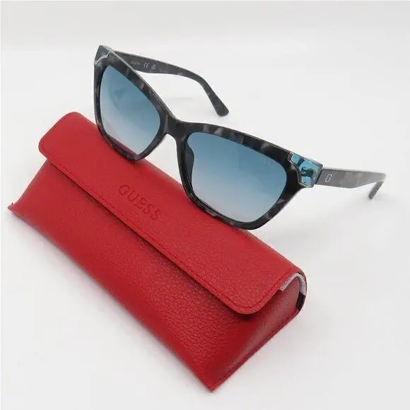 Guess GU7840/S 89W Grey-black Tortoise/turquoise Gradient Cat Eye Sunglasses