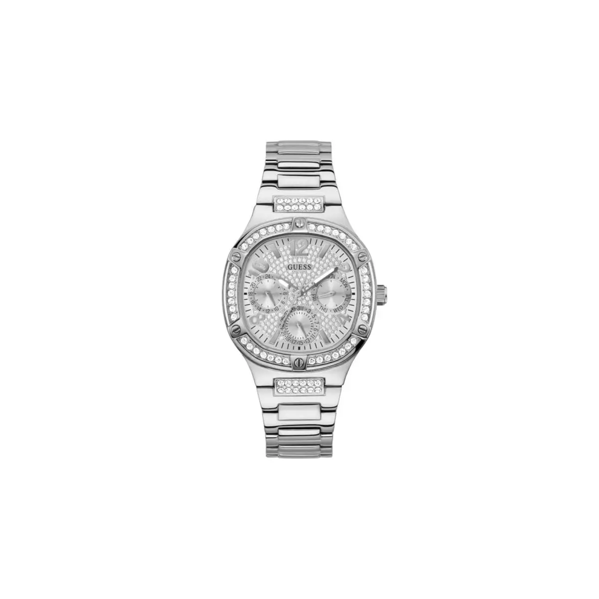 Guess Ladies 40mm Watch - Silver Tone Strap Silver Dial Silver Tone Case