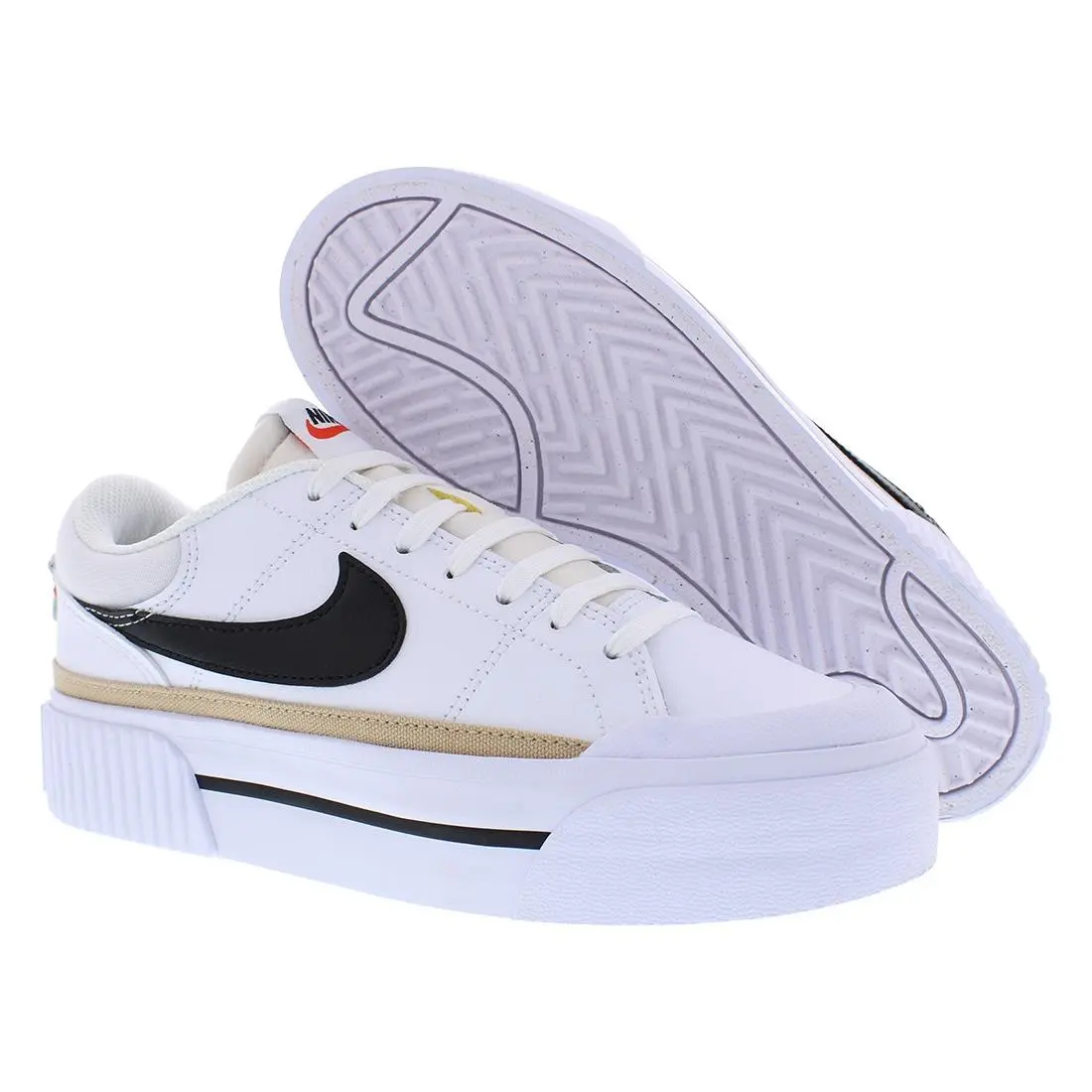 Nike Court Legacy Lift Womens Shoes Size 7 Color: White/black/hemp/team Orange