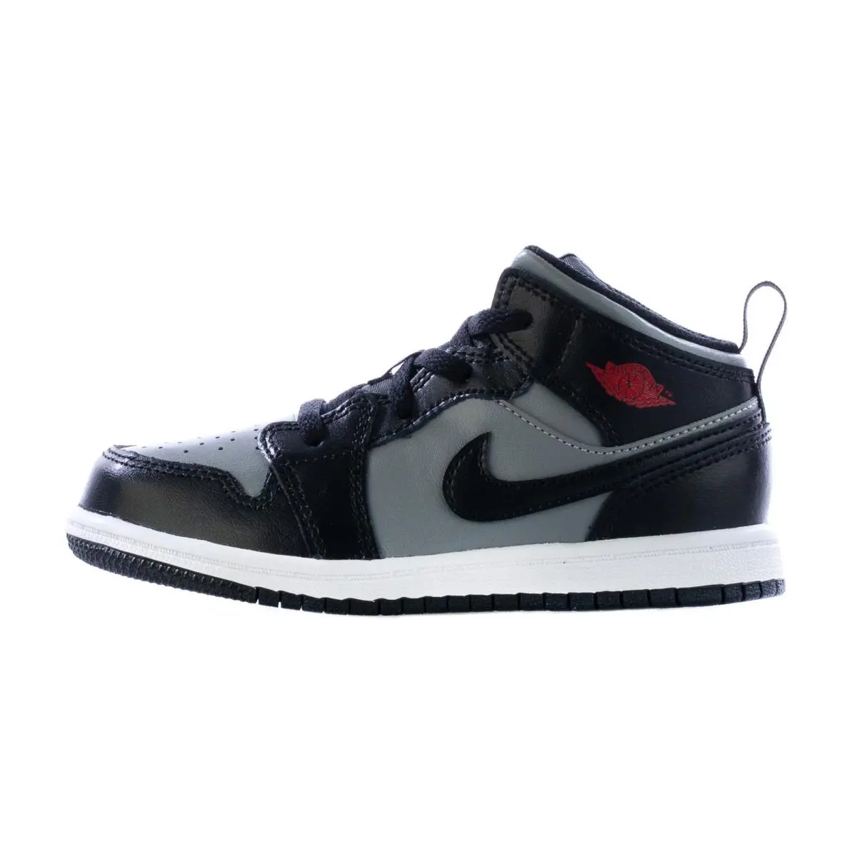 Toddler`s Jordan 1 Mid Black/gym Red-particle Grey 640735 096