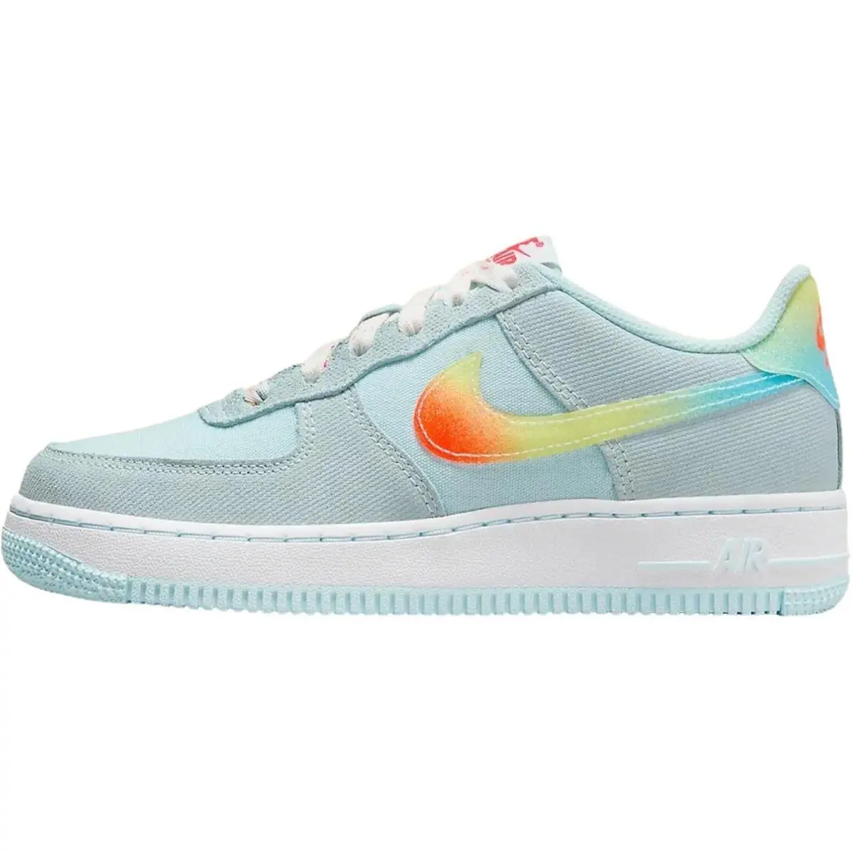 Big Kid`s Nike Air Force 1 BG Glacier Blue/total Orange HF4782 474