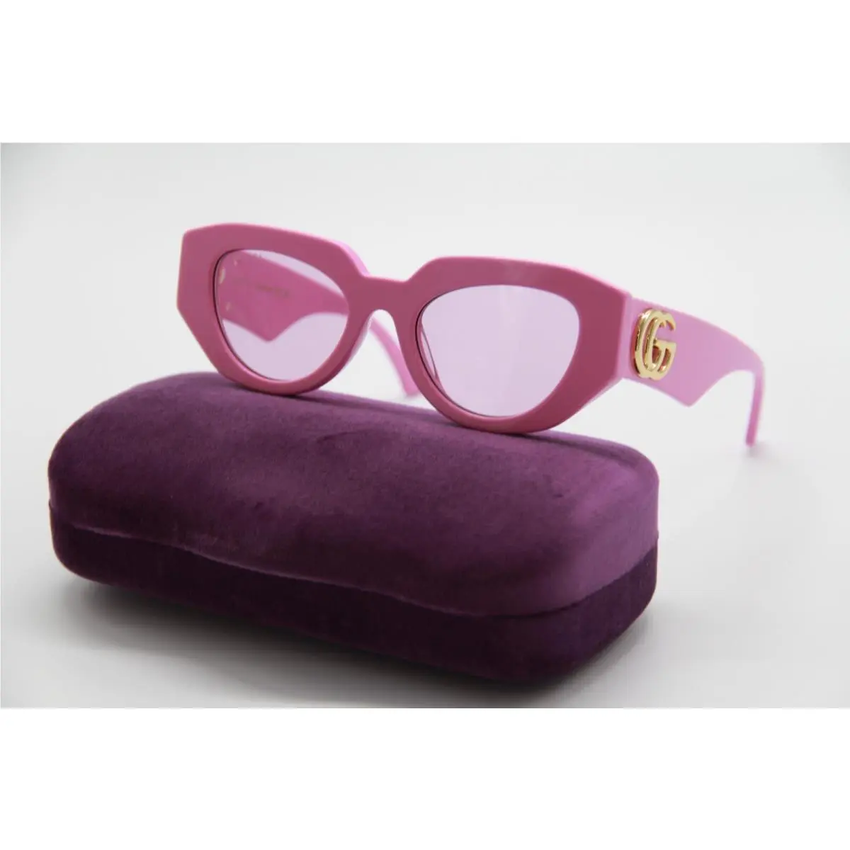 Gucci GG1421S 004 Women Pink Oval Sunglasses Gucci
