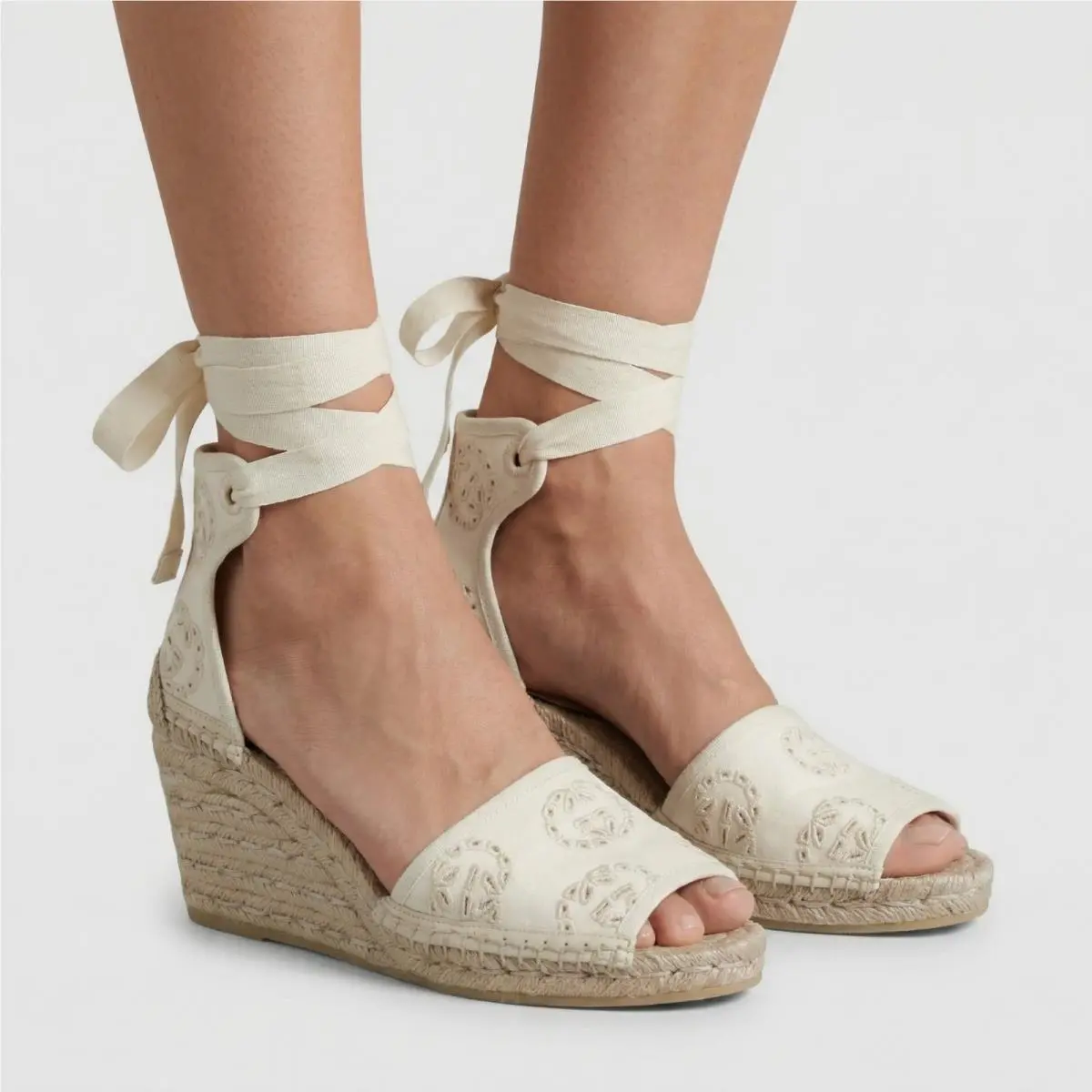 Gucci Damita Espadrille Wedge Sandal Shoes in Ivory Size EU 40 / US 10