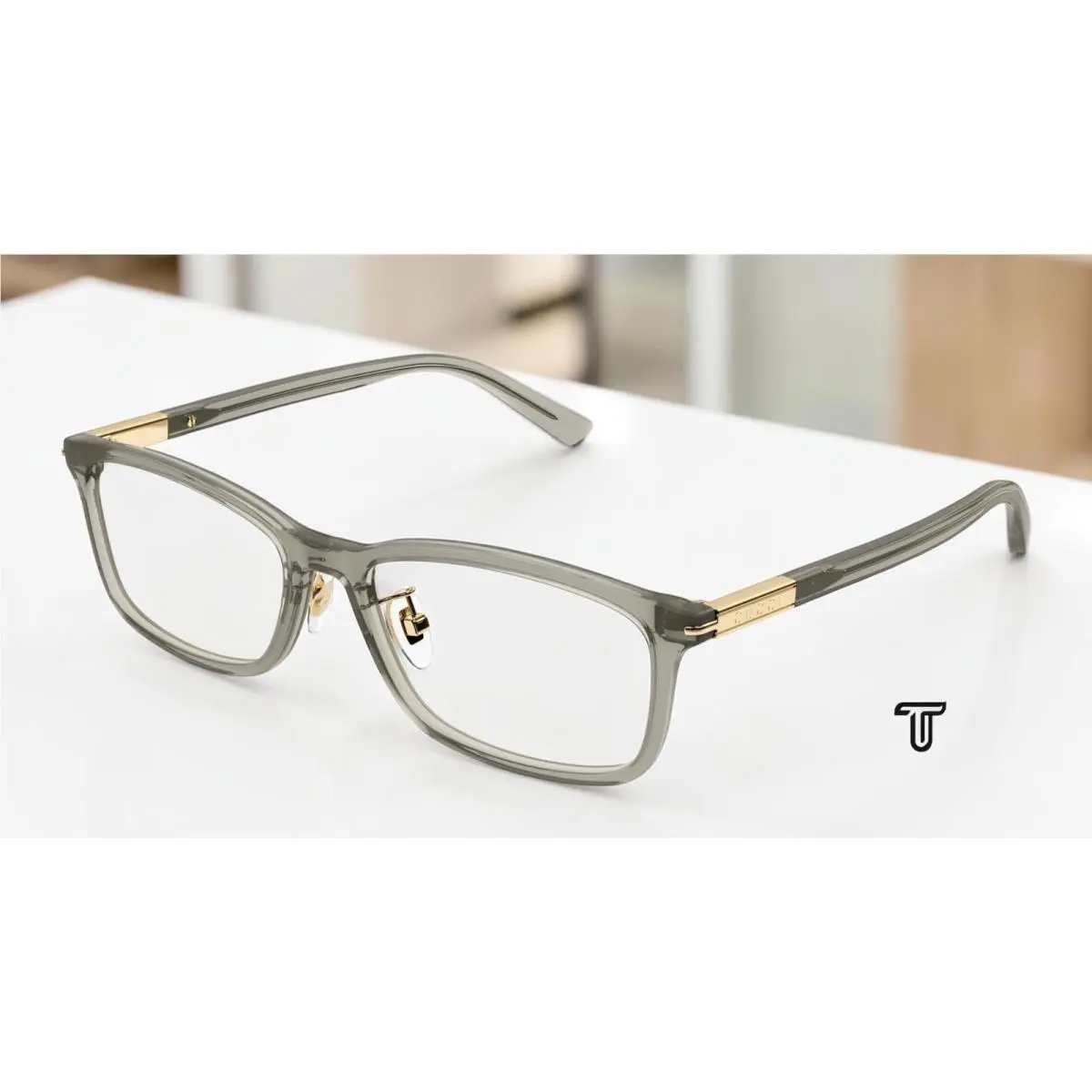 GG1506OJ 004 Rectangular Squared Brown Demo Lens 55 mm Women`s Eyeglasses by Gucci
