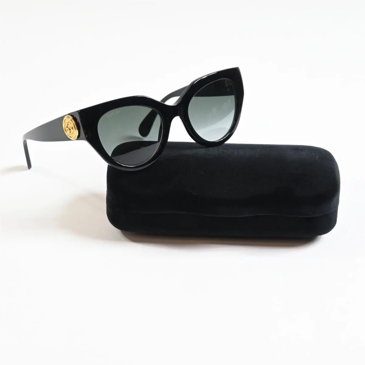 Gucci GG1408S 001 Womens Sunglasses Black/gold 52mm