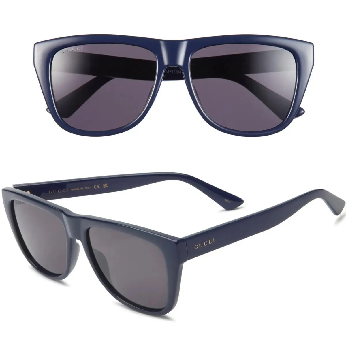 GG1345S 004 Men`s 57mm Oversized Rectangle Sunglasses Blue Grey - Italy by Gucci