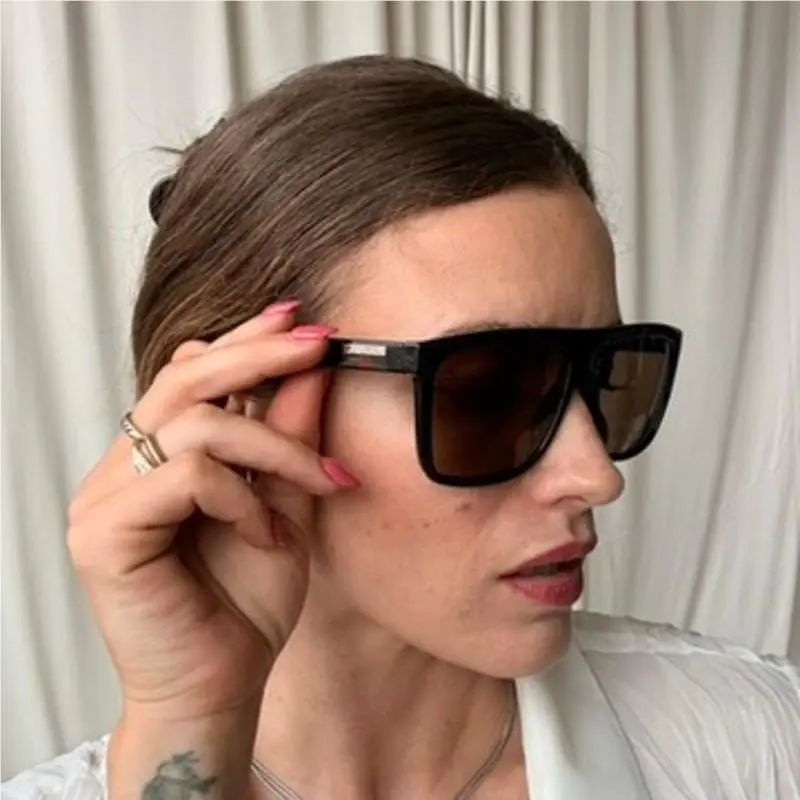 GG0748S Rectangular Sunglasses - Gold Frame Brown Polarized Lenses by Gucci