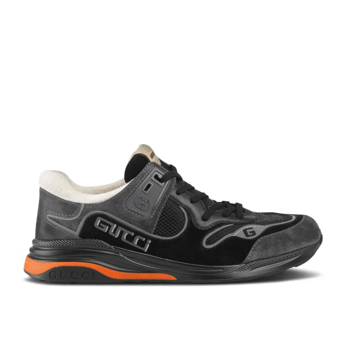 Gucci D4117 Men`s Ultrapace Black Suede Sneakers Size 8.5 G / 9 US - Multicolor