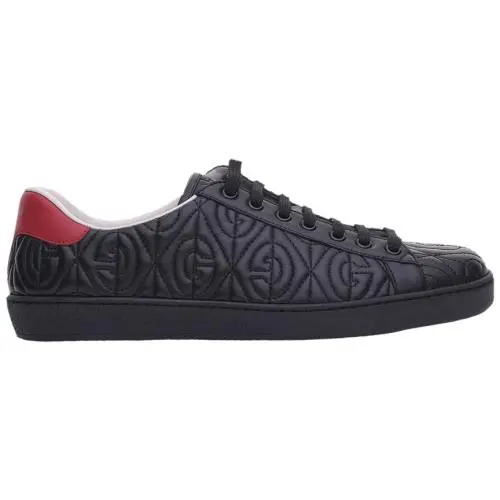 Gucci Men`s Ace G Rhombus Black Fashion Sneakers D4586 Size 7G / 7.5 US