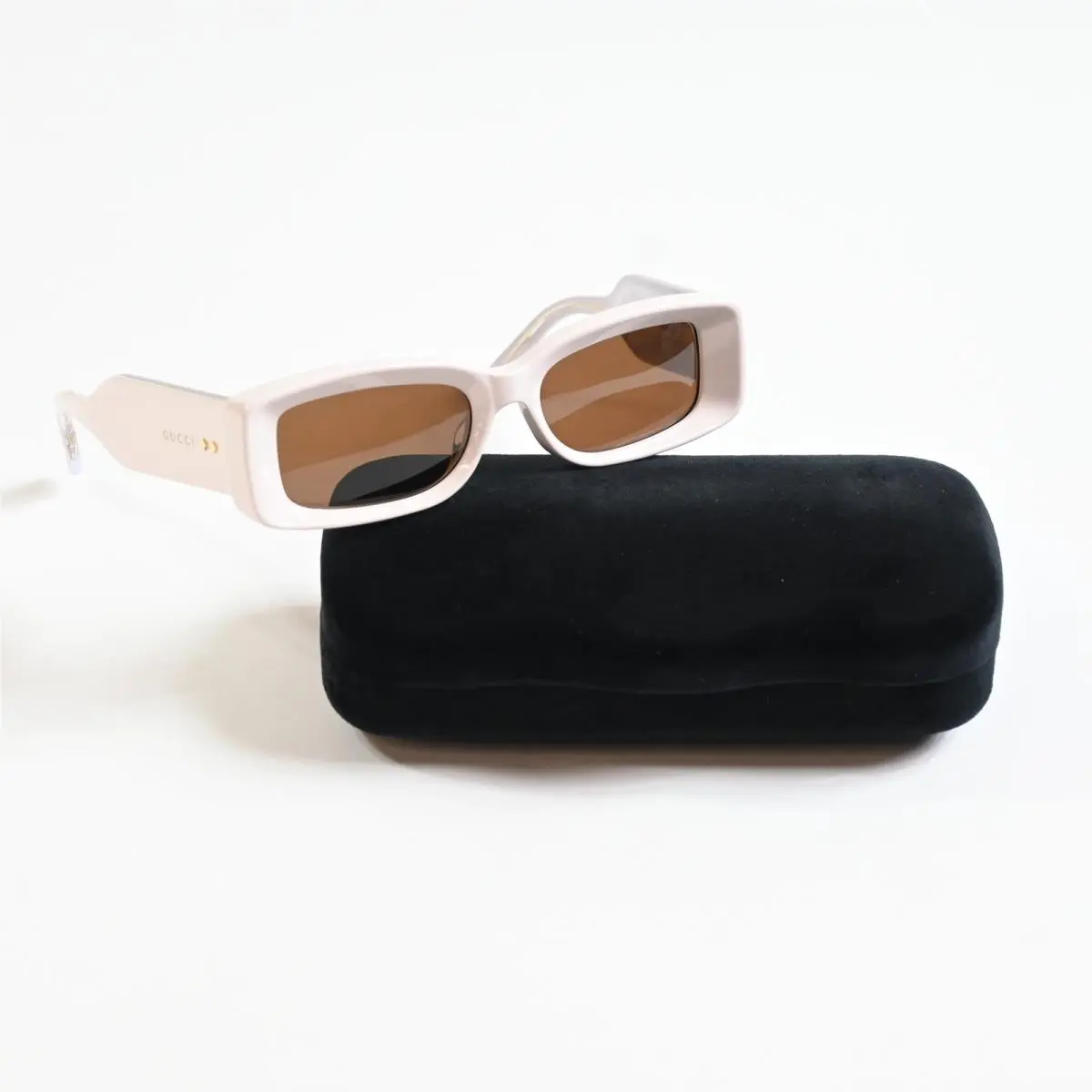GG1528S 003 Womens Sunglasses Ivory/bronze 53mm by Gucci