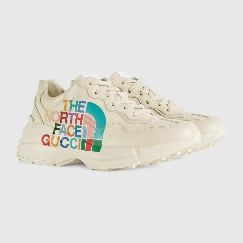 Gucci x The North Face D4382 Womens Ivory Rhyton Sneakers Size EU 35.5