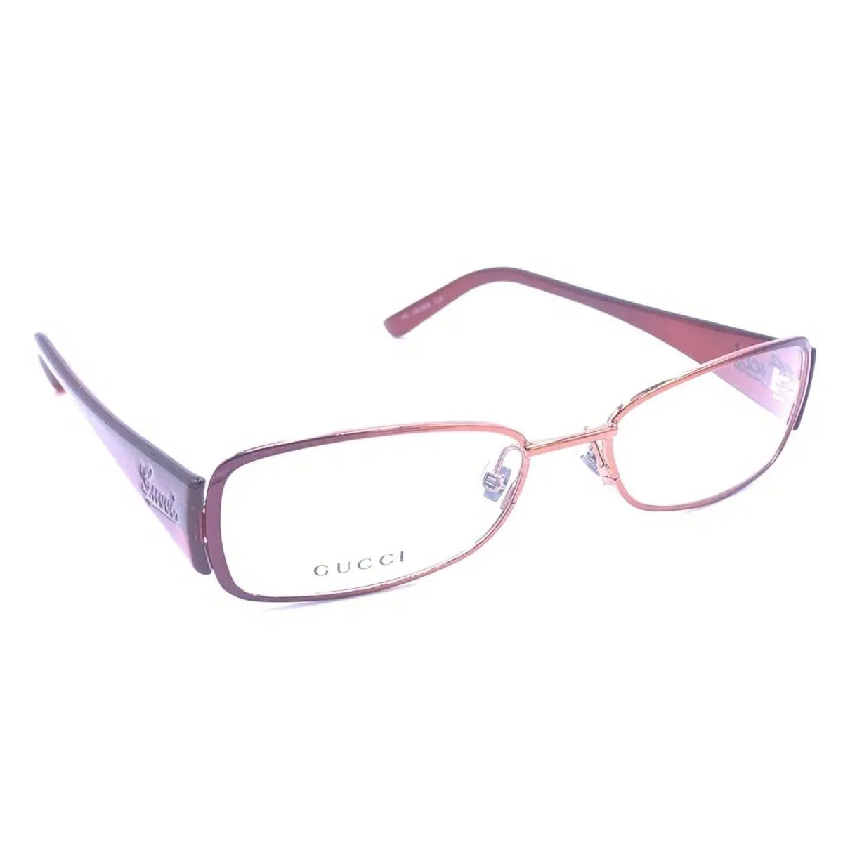 GG2826 Luv Red Metal Rectangular Eyeglasses Frames 55-18 140 Italy by Gucci