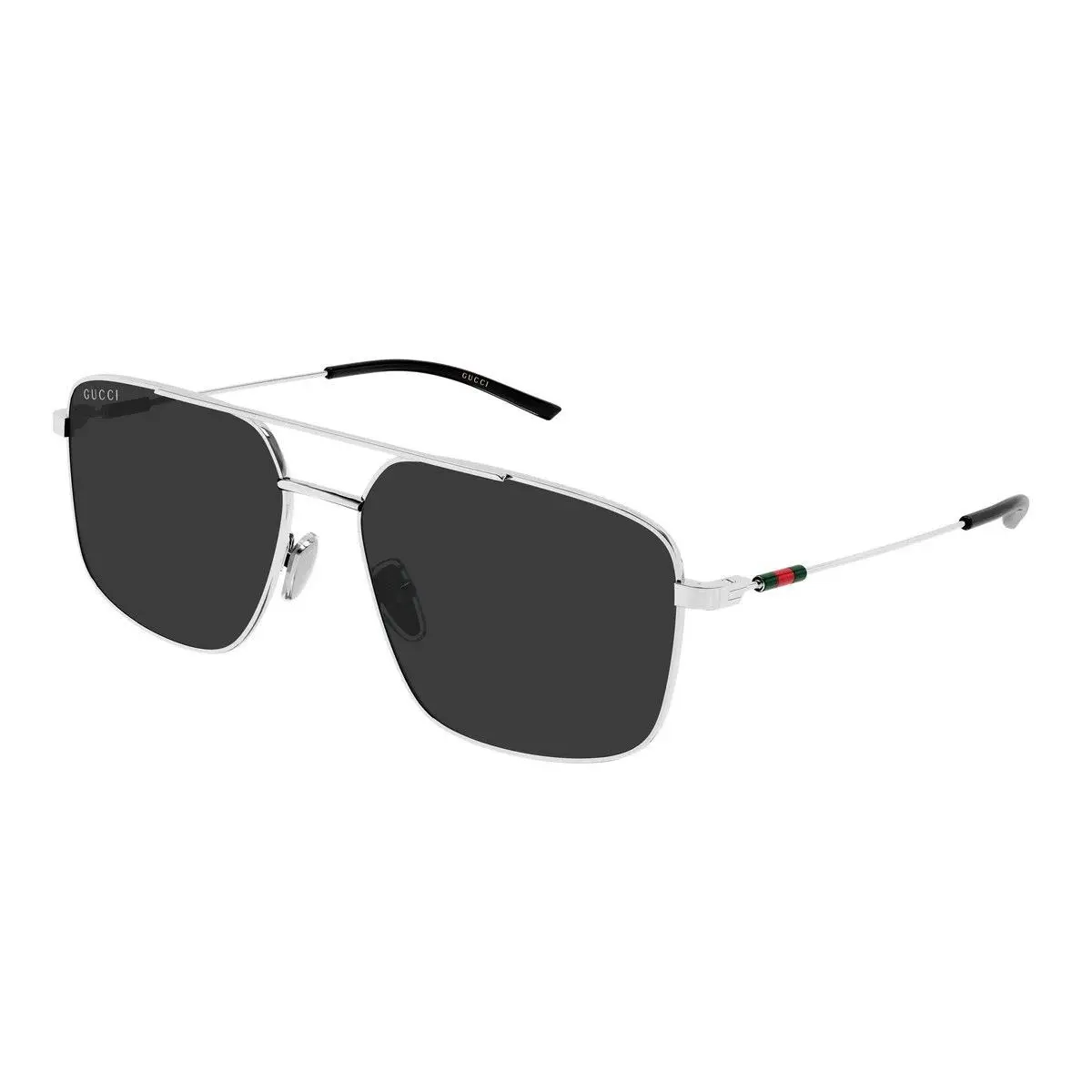 GG2096SA 001 Silver Aviator Sunglasses Grey Lens w/ Case Pouch Cloth by Gucci