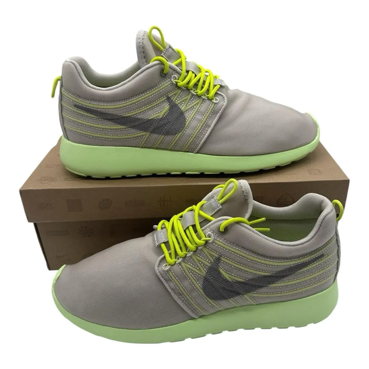 Nike Rosherun Dyn FW QS Running Shoes Men Sz 10.5 Grey/green Sneakers 580579-037