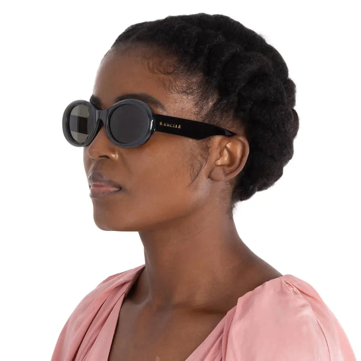 Grey Oval Ladies Sunglasses GG1587S 001 52 GG1587S 001 52 by Gucci