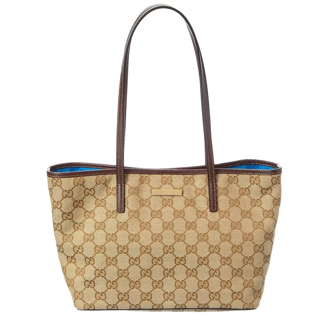 Gucci Tribeca Small Gg Canvas Leather Tote Women`s