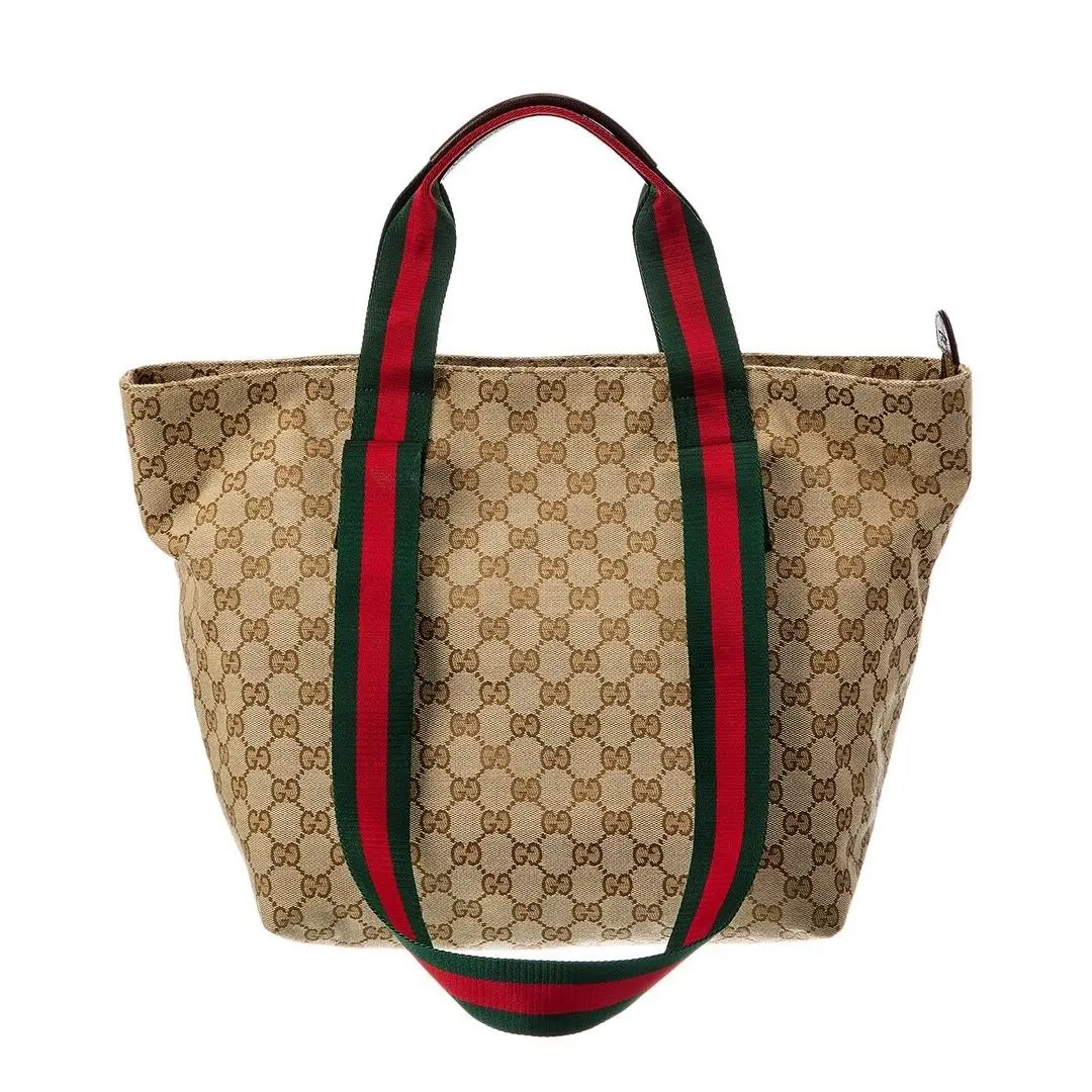 Gucci Small Gg Canvas Tote Women`s Brown