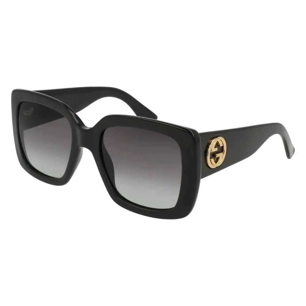 GG0141S 001 Rectangular Square Black Grey 53 mm Women`s Sunglasses by Gucci