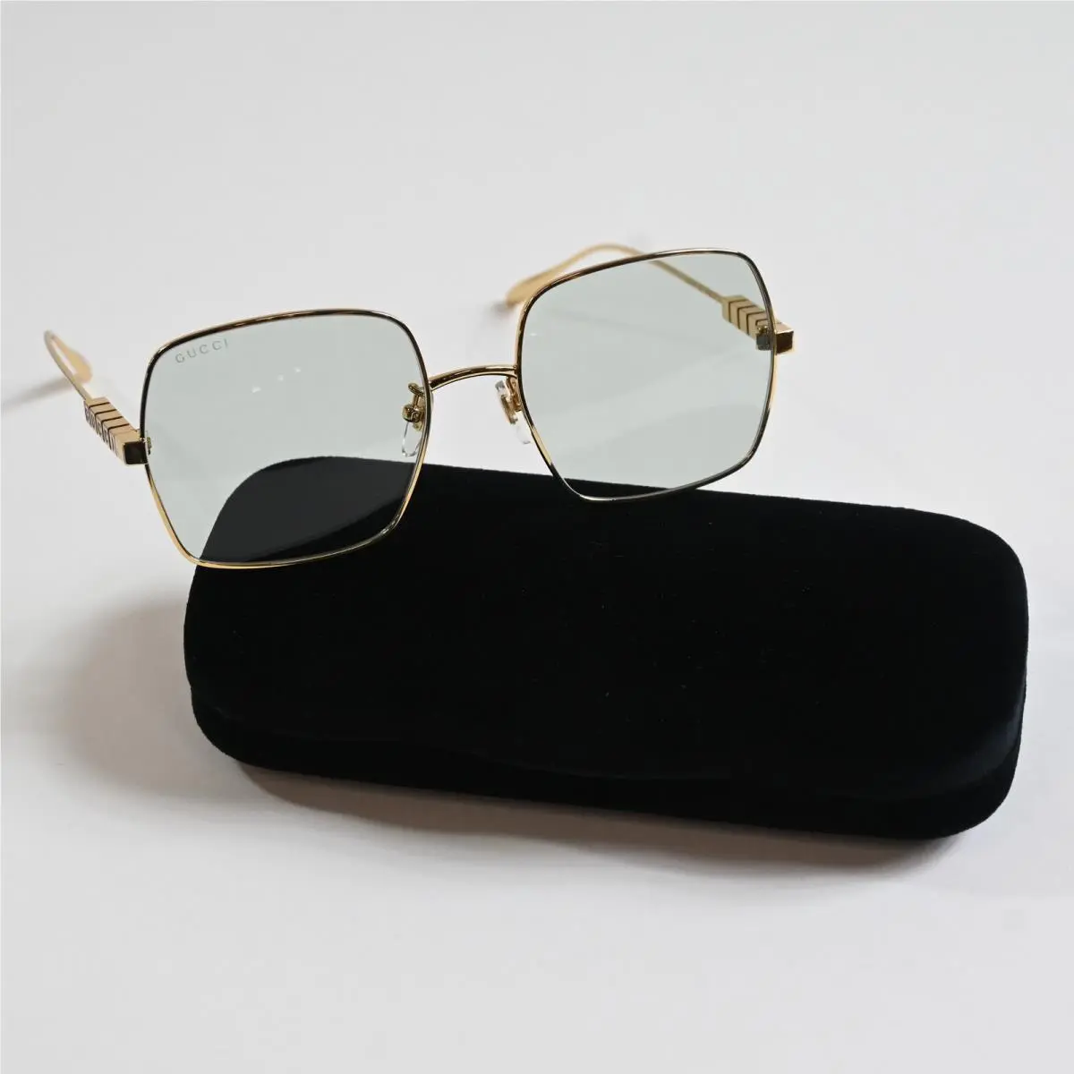 Gucci GG1434S 003 Womens Sunglasses Gold/green 57mm