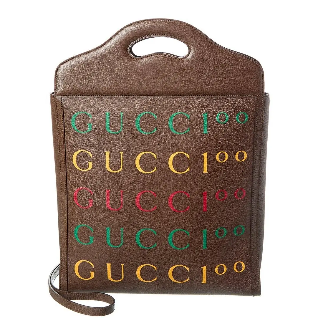 Gucci 100 Medium Leather Tote Women`s Brown