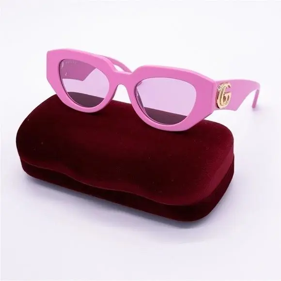 Sunglasses GG1421S 004 Women Pink Oval Eyewear by Gucci