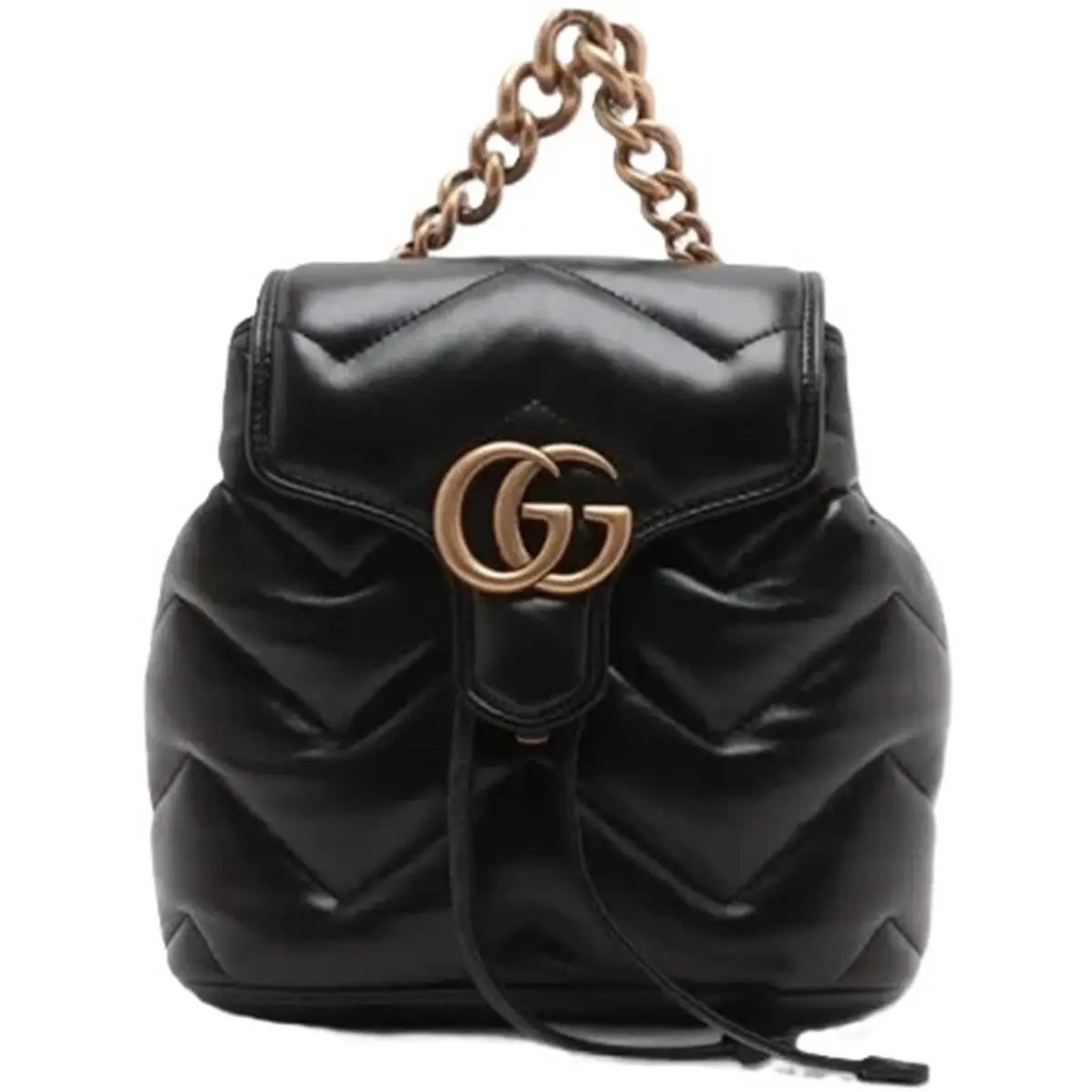 Chevron Leather GG Marmont Backpack Shoulder Bag Top Chain Handle by Gucci