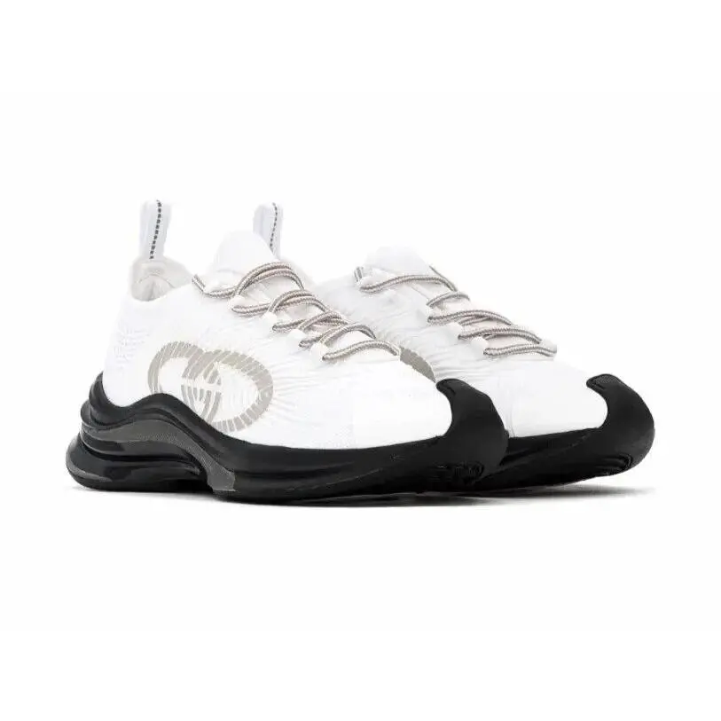 Gucci D4446 Mens White Textile ‘run’ Sneakers Size 11.5 Gucci - White