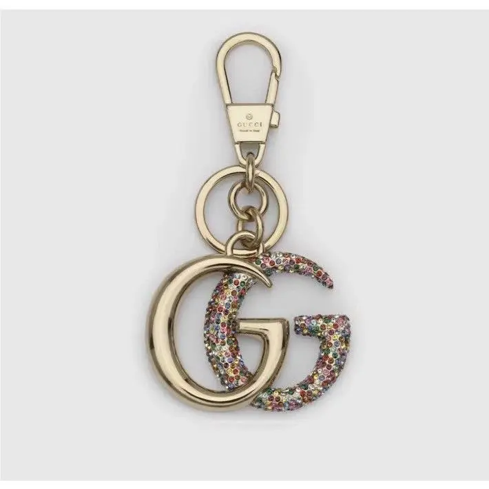 Gucci Double G Crystal Keychain Excellent Condition Perfect