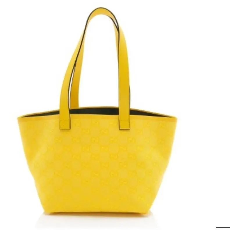 Totissima Yellow GG Nylon Tote Bag 630353 Eco Sustainable Shopper by Gucci
