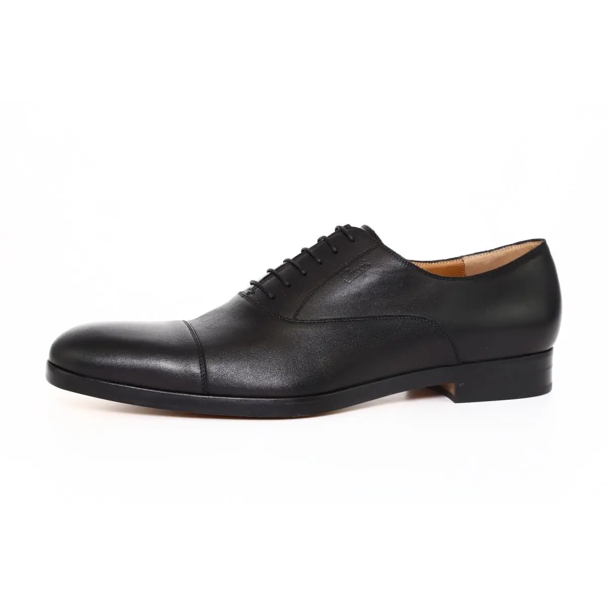 Gucci `cork` Men`s Black Leather Oxford Dress Shoes D4459 Size 12.5M UK
