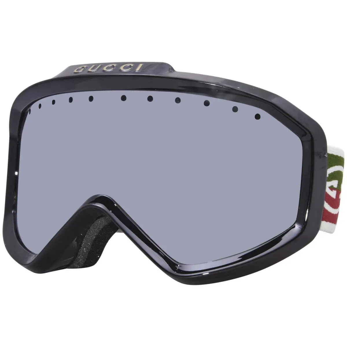 Gucci GG12108 001 Ski Goggles Black/green/silver Mirrored Shield 99mm