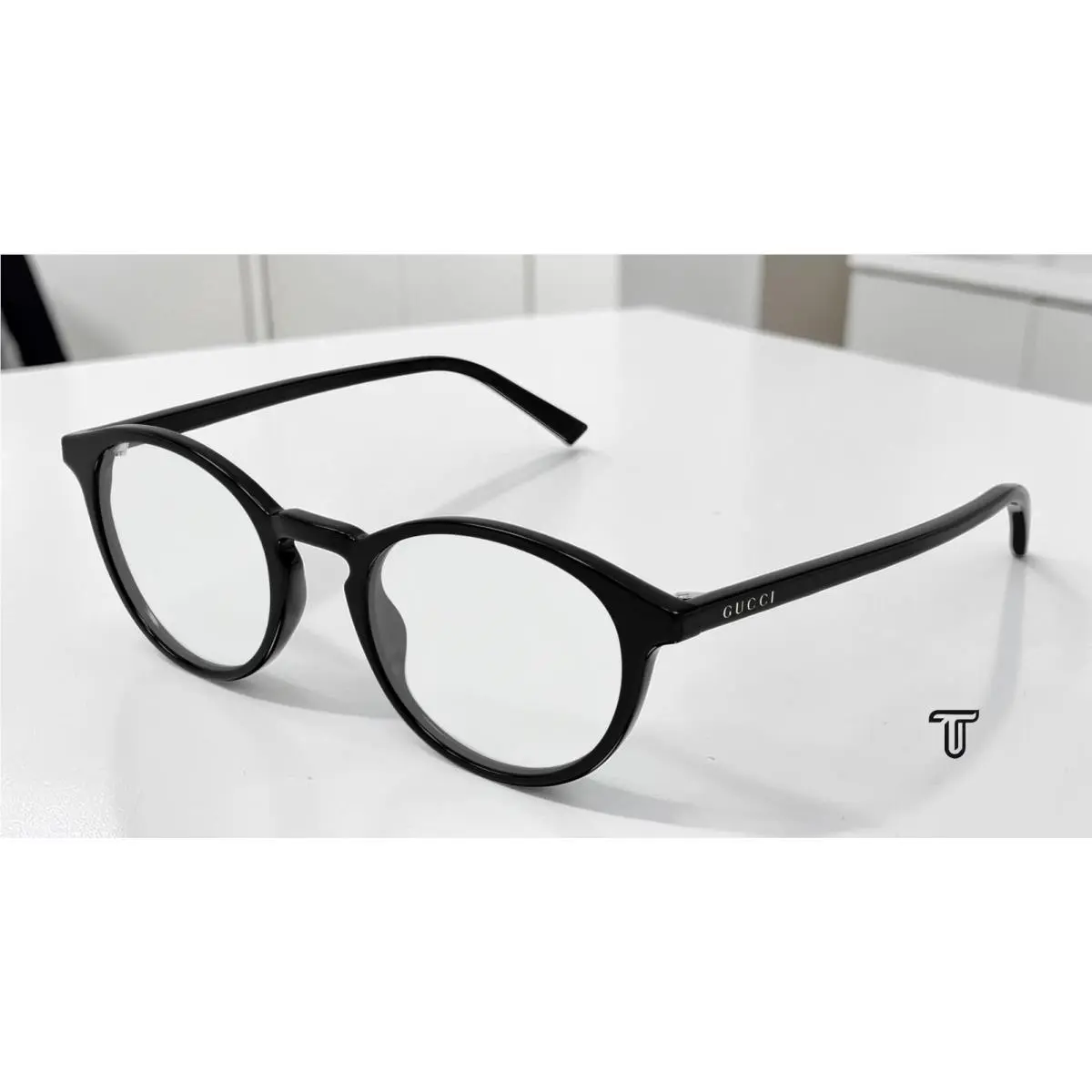 GG1998O 001 Round Oval Panthos Black Demo Lens 49 mm Men`s Eyeglasses by Gucci