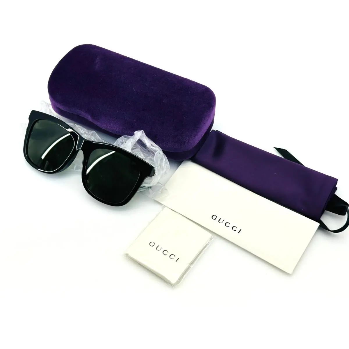 Black Striped Wellington Sunglasses Green Men`s SK 002 GG0057SK Italy by Gucci