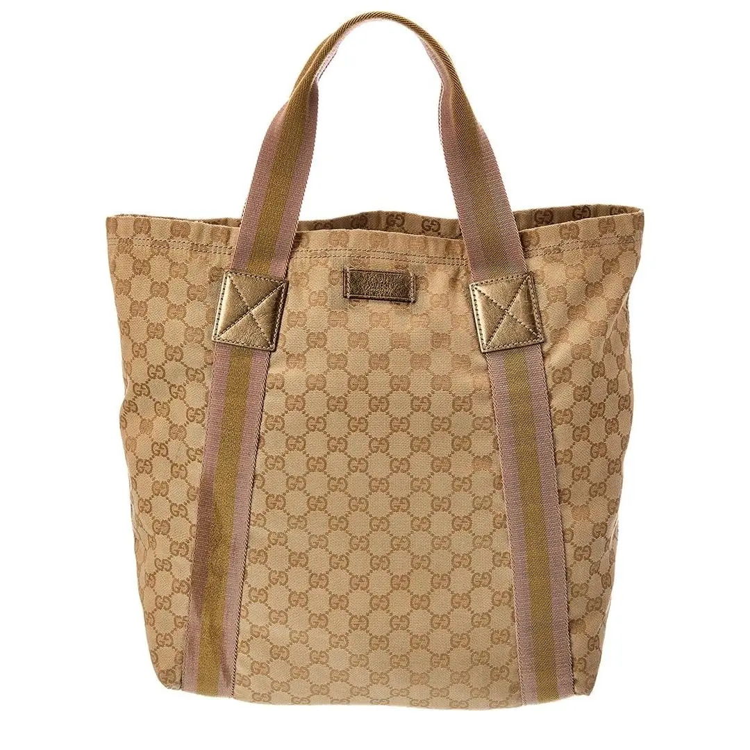 Beige Canvas Medium Vertical Tote 189669 Pre-loved Women`s by Gucci
