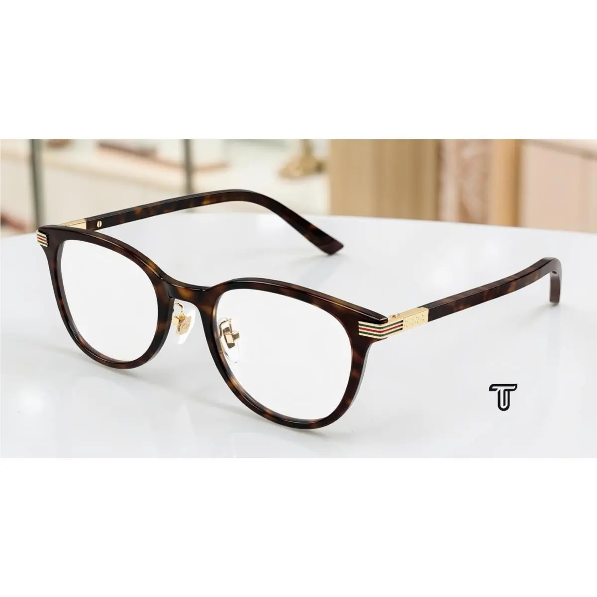 GG1905OJ 002 Round Oval Panthos Havana Demo Lens 49 mm Unisex Eyeglasses by Gucci